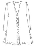 Zipper Front Sarah Shirt - stretch woven suiting