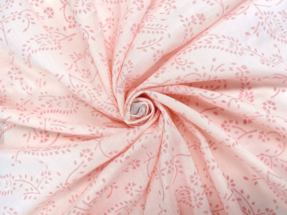 C19.2 - Cotton Voile - hand-printed - pink fern ***