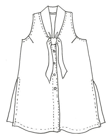 Paula Tank with Tie Collar