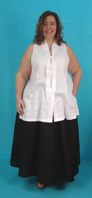 Paula Tank with Tie Collar