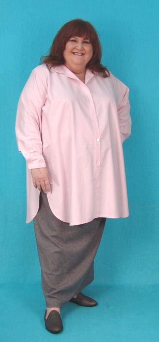 Extra Full Boyfriend Shirt with Grandad Collar