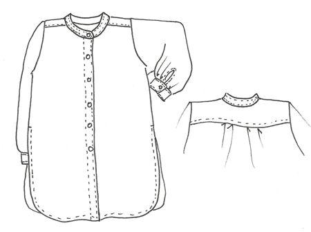 Extra Full Boyfriend Shirt with Grandad Collar