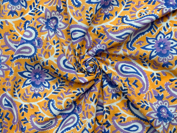 C26.1 - Hand Printed Cotton Cambric - creamsicle joy *** – Love