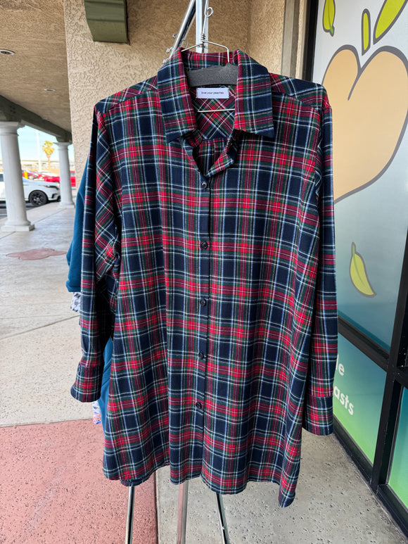 Extra Full Boyfriend Shirt - 2x Plaid Flannel