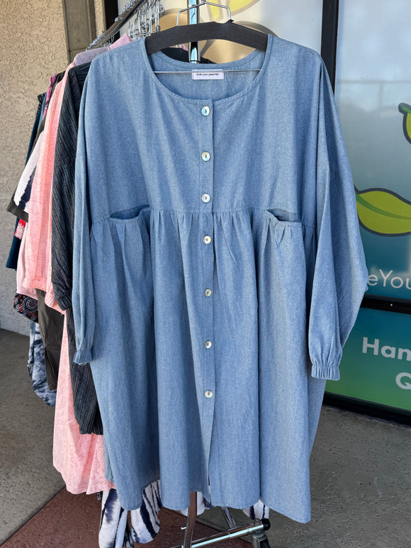 New Artist Shirt - 5x/6x - Cotton Chambray **