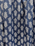 C24.3 - Hand Printed Cotton Cambric - indigo bouguet ***