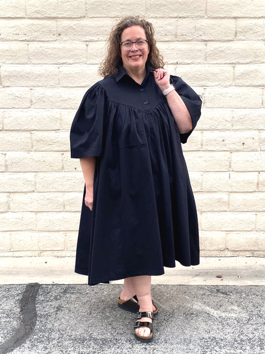 Panama Dress - button front collar