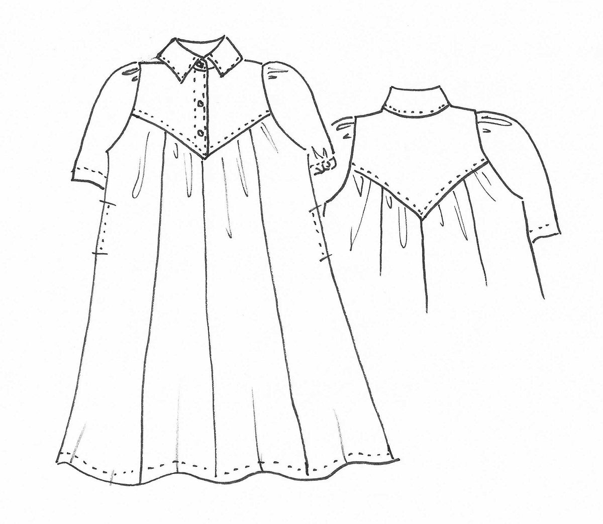 Panama Dress - button front collar