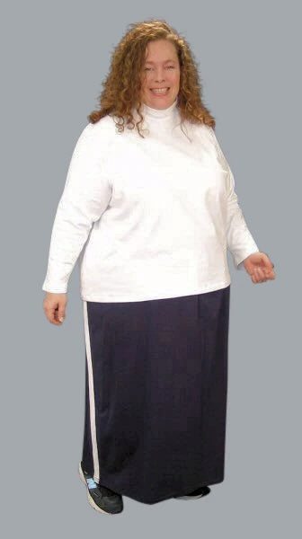 Straight Skirt with Stripes