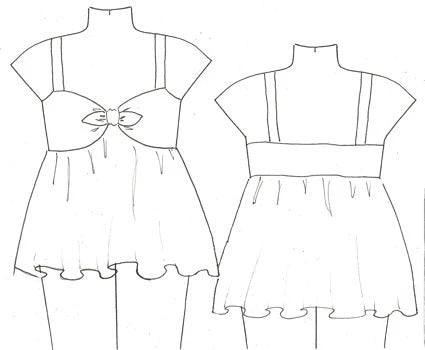 Skirted Bandeau Bra Top