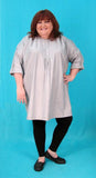 Henley Tunic with Button Tab Sleeves - Multiple Fabrics