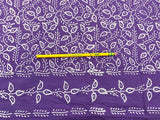 C19.8 - Cotton Voile - hand-printed - white on purple border print***