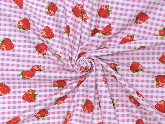 SW - Swimsuit Fabric - strawberry gingham