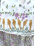C26.8 - Hand Printed Cotton Cambric - birds border ***