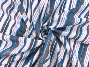 C25.4 - Hand Printed Cotton Cambric - sutton stripe ***